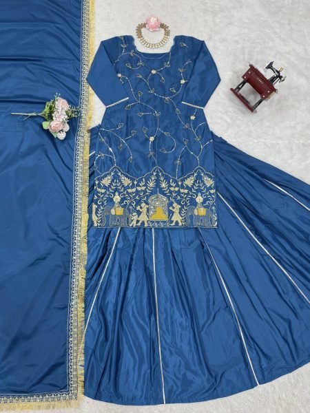 Ready to Wear Luxury Kurti Suit Embroidered Natural Crepe High Demand Collection Wholesale Ready To Wear Collection