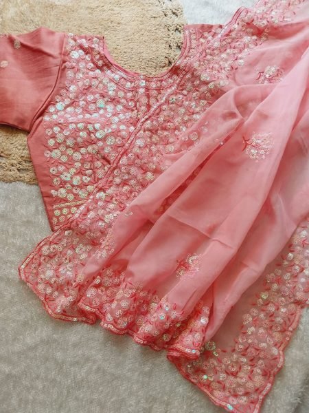 Ready-to-Wear Organza Saree with Elegant Sequin Work Buy Online at Best Price Organza Sarees Wholesale