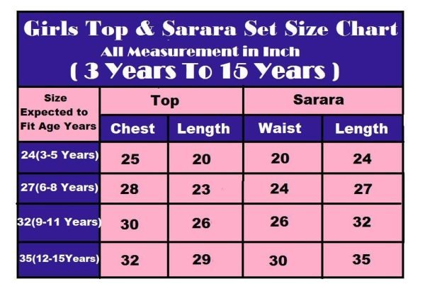  READY TO WEAR RAYON COTTON EMBROIDERED TOP WITH SARARA FOR GIRL Girls Wear
