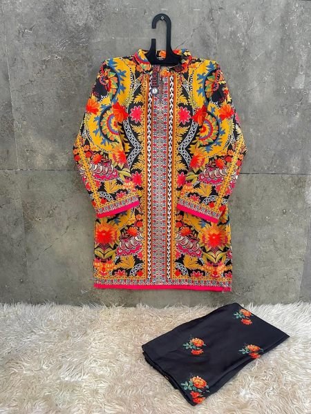 Readymade Pakistani Cotton Suit with Printed Top and  Pant Global Style Catalogue Pakistani Suits Wholesale