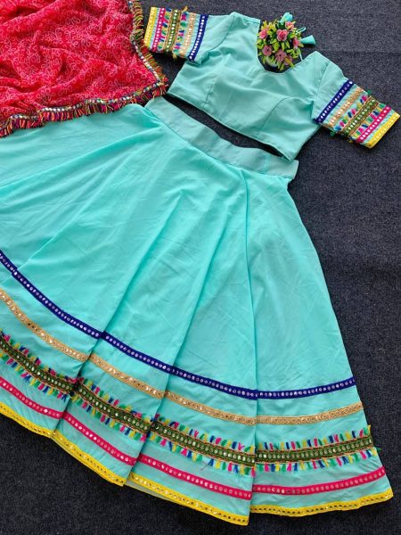 Real Mirror Work Navratri Special Lehenga Choli  Navratri Lehnega Choli