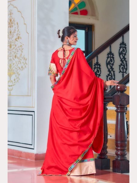 Red Color Fully Stitched Navratri Special Pure Rayon Lehenga Choli Collection  Navratri Lehnega Choli