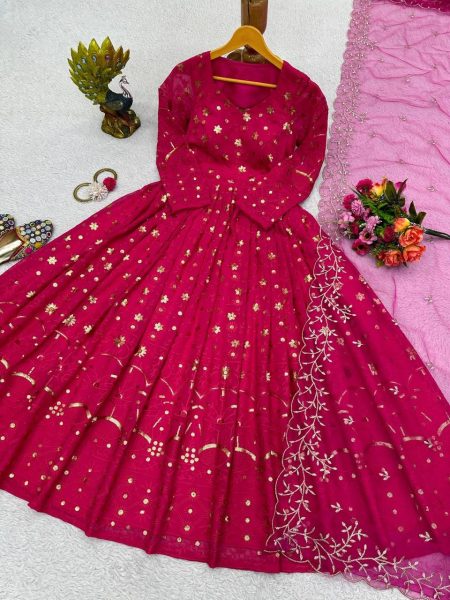 NEW DESIGNER  COLOR GORGETTE  ANARKALI  Anarkali Kurtis 