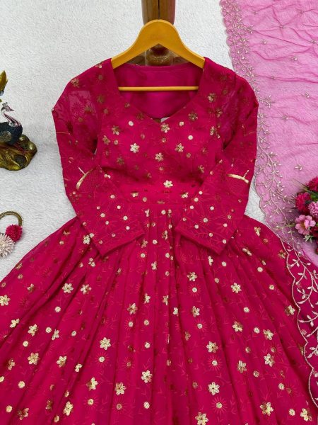 NEW DESIGNER  COLOR GORGETTE  ANARKALI  Anarkali Kurtis 