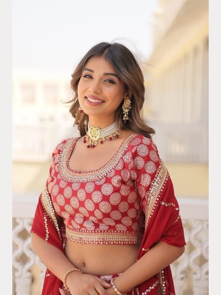 Blue Dyeable Pure Viscose Jacquard fabric Lehenga Choli With Sequence Work  Designer Lehenga Choli