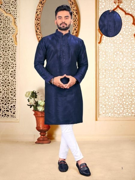 Remarkable Men's Traditional Pure Malbari Cotton Kurta with Embroidery Neck Patter Mens Wear