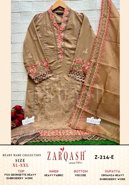 Retail Festival Collection Georgette Embroidered Top with Viscose Silk Bottom and Organza Dupatta Pakistani Suits Wholesale
