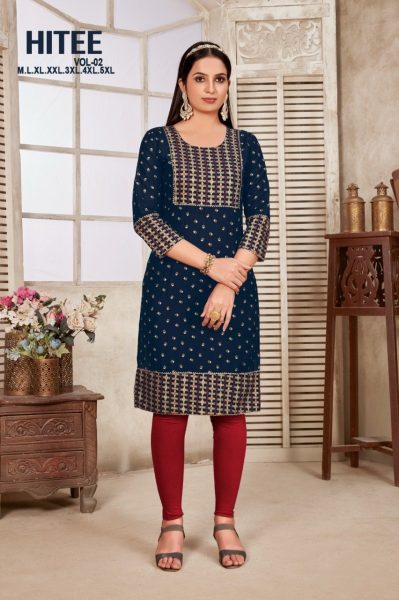 Reyon Gold Printed Kurti collection  Cotton Kurtis Wholesale