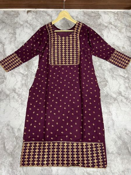 Reyon Gold Printed Kurti collection  Cotton Kurtis Wholesale