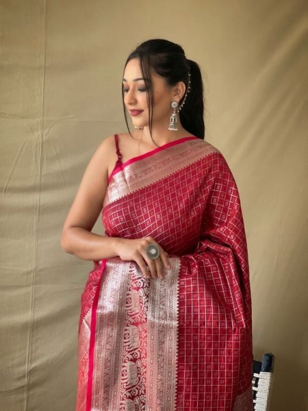  Rich Zari Pallu And Attractive Kanchipuram Border Saree Silk Sarees Wholesale