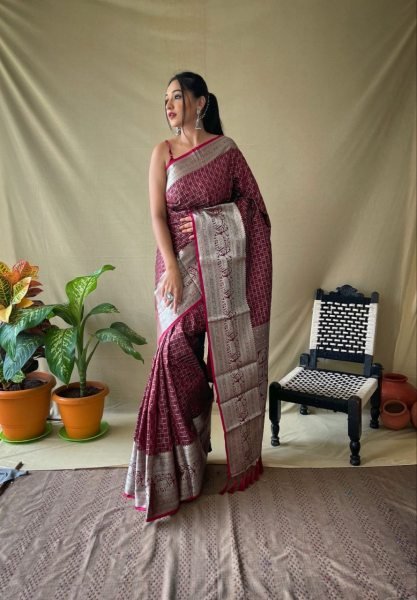  Rich Zari Pallu And Attractive Kanchipuram Border Saree Silk Sarees Wholesale