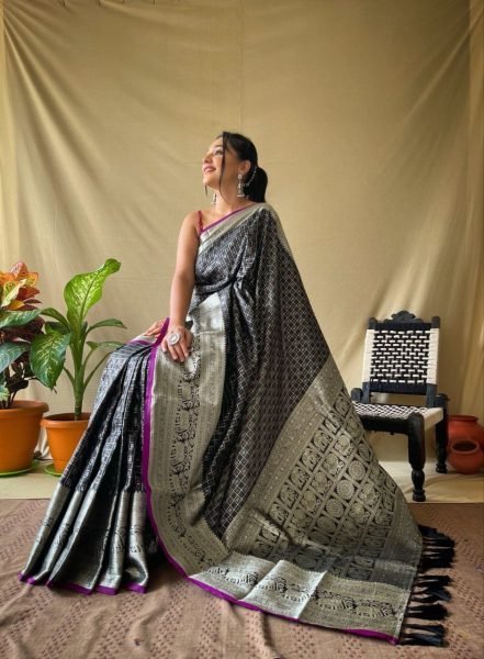  Rich Zari Pallu And Attractive Kanchipuram Border Saree Silk Sarees Wholesale