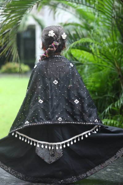 Roman Silk Kids Lehenga Choli For Navratri Festive Outfit Girls Wear