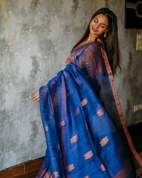 royal blue banarasi silk saree with classic subtle design timeless festive pick Banarasi Saree Wholesale
