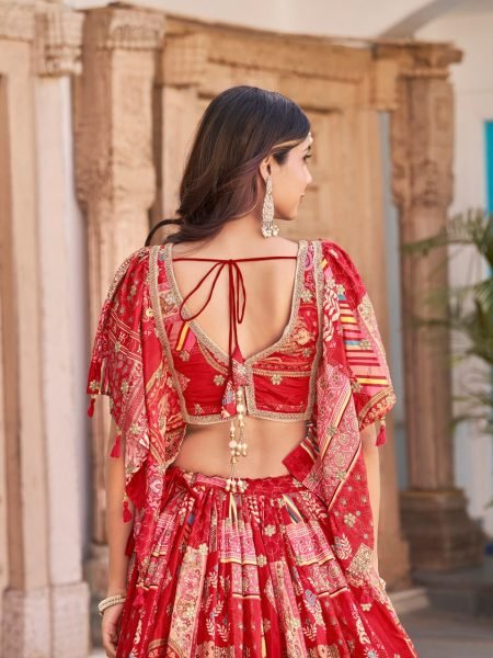 Stunning Chinnon Silk Lehenga with Heavy Zari Work Grand Wedding Bridal Look  Designer Lehenga Choli