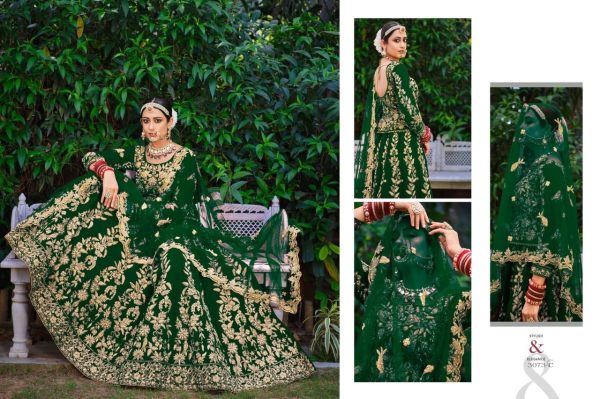 Royal Dresses For Wedding Heavy Velvet Lehenga Choli  Wedding Bridal Dress Wholesale