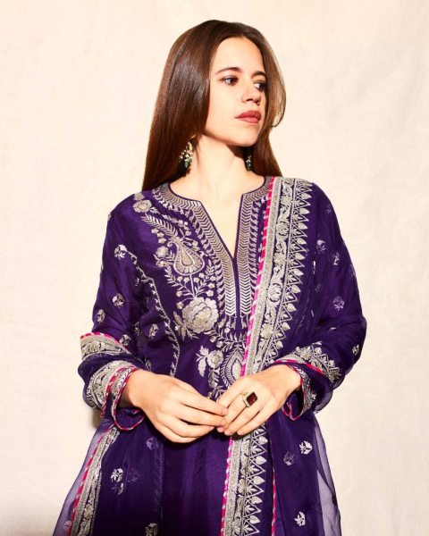 Royal Elegance Deep Purple Premium Chinon Kurta Palazzo Set Ready to Wear Hot Selling Heavy Sequence Suit Ready To Wear Collection