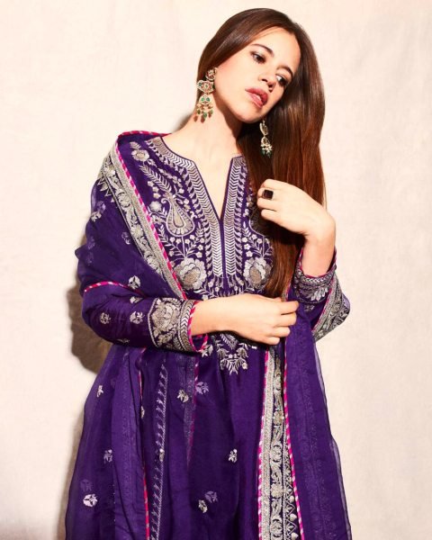 Royal Elegance Deep Purple Premium Chinon Kurta Palazzo Set Ready to Wear Hot Selling Heavy Sequence Suit Ready To Wear Collection