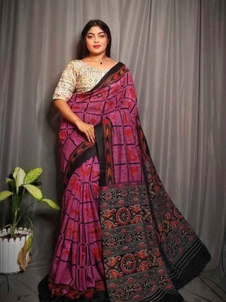Royal Export manufacturing Pure Cotton Handloom Printed Saree 