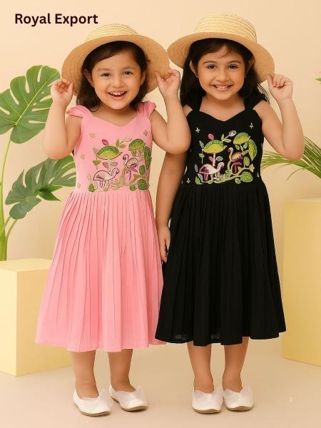 Royal Export Premium Girls Gown with Heavy Embroidery And Canvas Lining Kurtis