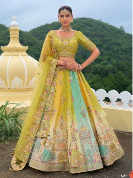 Royal Export Presenting Bridal  Khatli Embroidery Work Lehenga Choli  Bridal Lehenga Choli