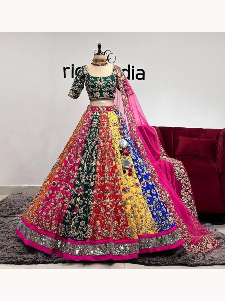 Royal Export Presenting Faux Georgette Lehenga Choli With Embroidery Work  Designer Lehenga Choli