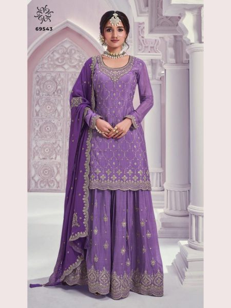 Royal Export Presenting Heavy Embroiderd Chinon Suits  Designer Plazzo Salwar Suits Wholesale