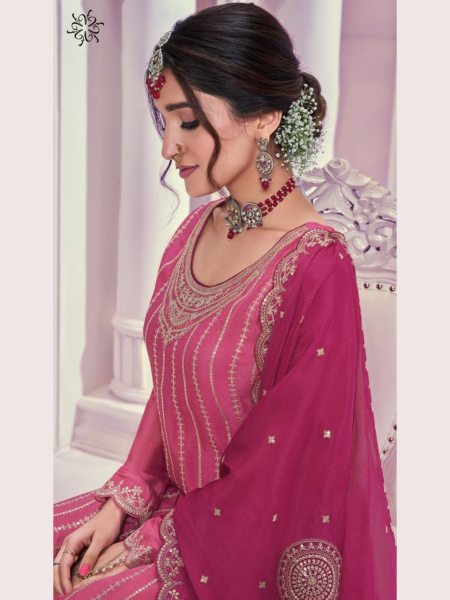 Royal Export Presenting Heavy Embroiderd Chinon Suits  Designer Plazzo Salwar Suits Wholesale