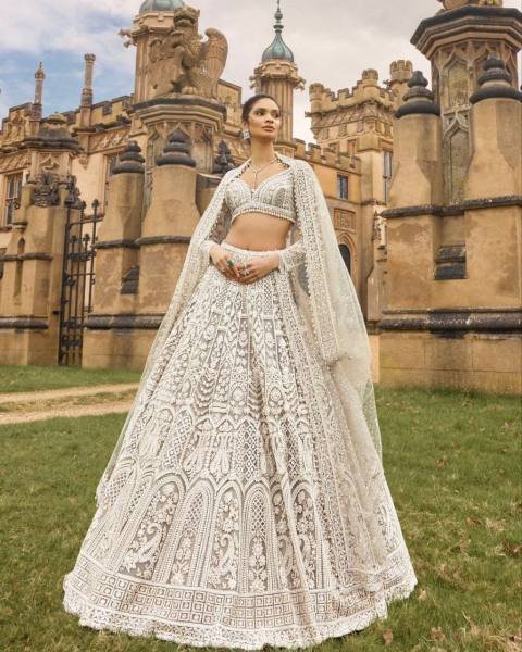 Royal Nude Dori Lehenga Set with Pearl Work and Heavy Flair at Manufacturer Price Designer Lehenga Choli