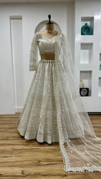 Royal Nude Dori Lehenga Set with Pearl Work and Heavy Flair at Manufacturer Price Designer Lehenga Choli