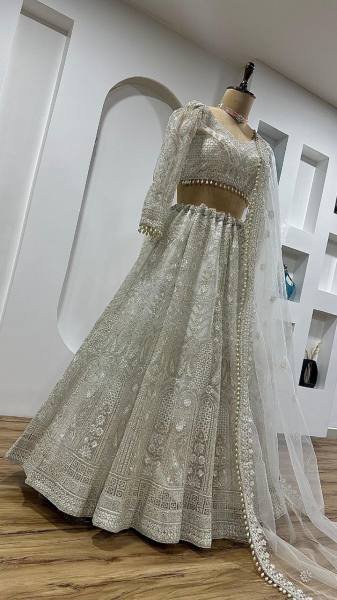 Royal Nude Dori Lehenga Set with Pearl Work and Heavy Flair at Manufacturer Price Designer Lehenga Choli