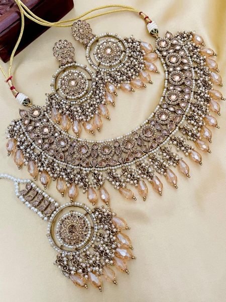 Royal Pakistani Reverse Stone Choker Set with Tikka &  Earrings Perfect for Nikkah Fashion Accessories Wholesale