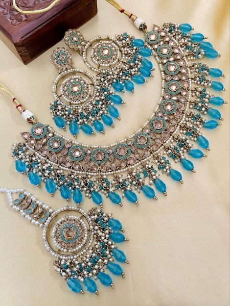 Royal Pakistani Reverse Stone Choker Set with Tikka &  Earrings Perfect for Nikkah Fashion Accessories Wholesale