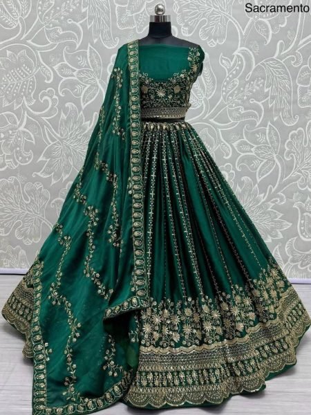 Royal Satin Chiffon Lehenga Choli Zari Embroidered Lehenga Choli Best Quality 