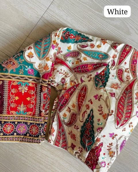 Royal Wedding Crepe Blouse with Chinon Print   Back Dori Saree Styling Perfection Blouse Collection
