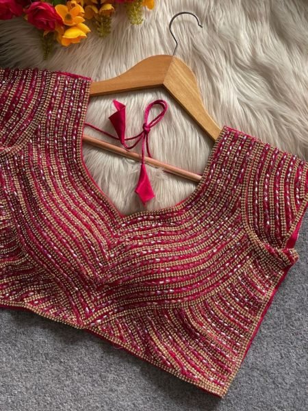 Sahiba Pure Silk Designer Blouse with Pearl   Beads Work Wedding Luxury Edit Blouse Collection
