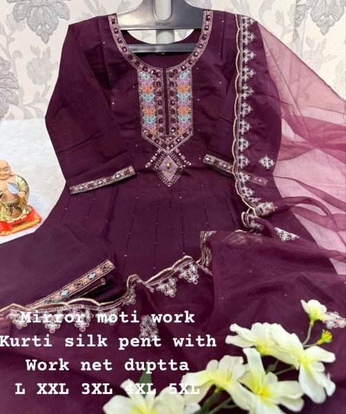 Sangria Printed Anarkali Kurta & Trouser With Dupatta In Affordable Price  Anarkali Kurtis 