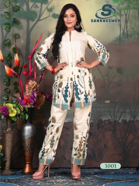 Sankheswer Roshni Trendy Flex Cotton Co- Ord Set for Women Set to Set Collection Full Set Kurti