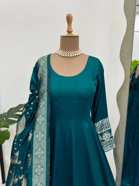 Satin silk Anarkali Gown Collection  At Wholesale Rate Ready To Wear Collection