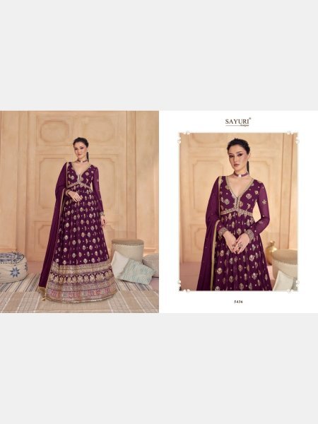 Sayuri Designer Black  Real Gerogette With  Embroidery Sequence work Gown Collection  Anarakali Gown Wholesale