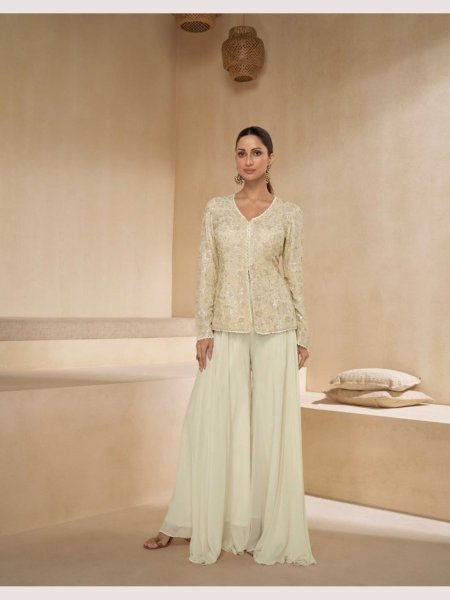 Sayuri Designer Free Size Stitched Real Georgette Suits  Designer Plazzo Salwar Suits Wholesale