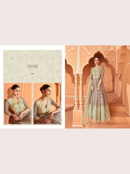 Sayuri Designer Printed Fox Georgette Embroidered Gown Pant With Dupatta  Anarakali Gown Wholesale