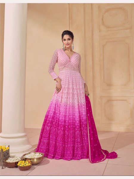 Sayuri Designer Real Georgette Anarkali Gown With Dupatta  Anarakali Gown Wholesale