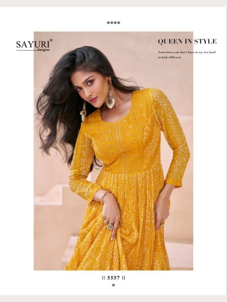 Sayuri Designer Real Georgette Fully Stitched Gown Collection  Anarakali Gown Wholesale