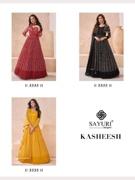 Sayuri Designer Real Georgette Fully Stitched Gown Collection  Anarakali Gown Wholesale