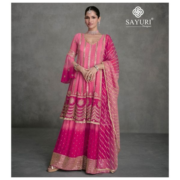 Sayuri Designer Real Georgette Sharara Suits  Designer Plazzo Salwar Suits Wholesale