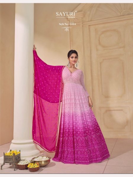 Sayuri Designer Real Georgette Anarkali Gown With Dupatta  Anarakali Gown Wholesale