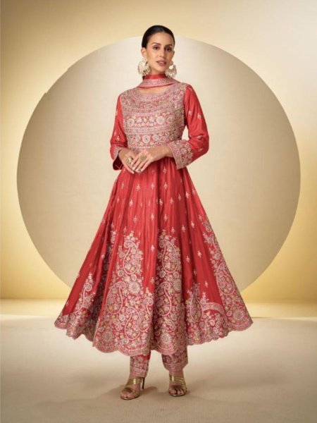 Sayuri Rishta 7626-F Geoegette Embroidered Work Plazzo Suit Salwar Kameez