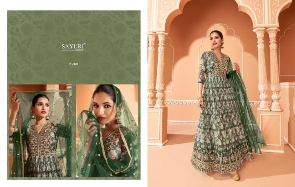 SAYURI Saheli 5267  Printed Fox  Georgette With Embrodery Siquance Work Long Anarkali Gown Anarakali Gown Wholesale