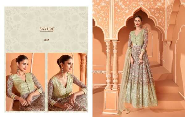 SAYURI Saheli 5267  Printed Fox  Georgette With Embrodery Siquance Work Long Anarkali Gown Anarakali Gown Wholesale